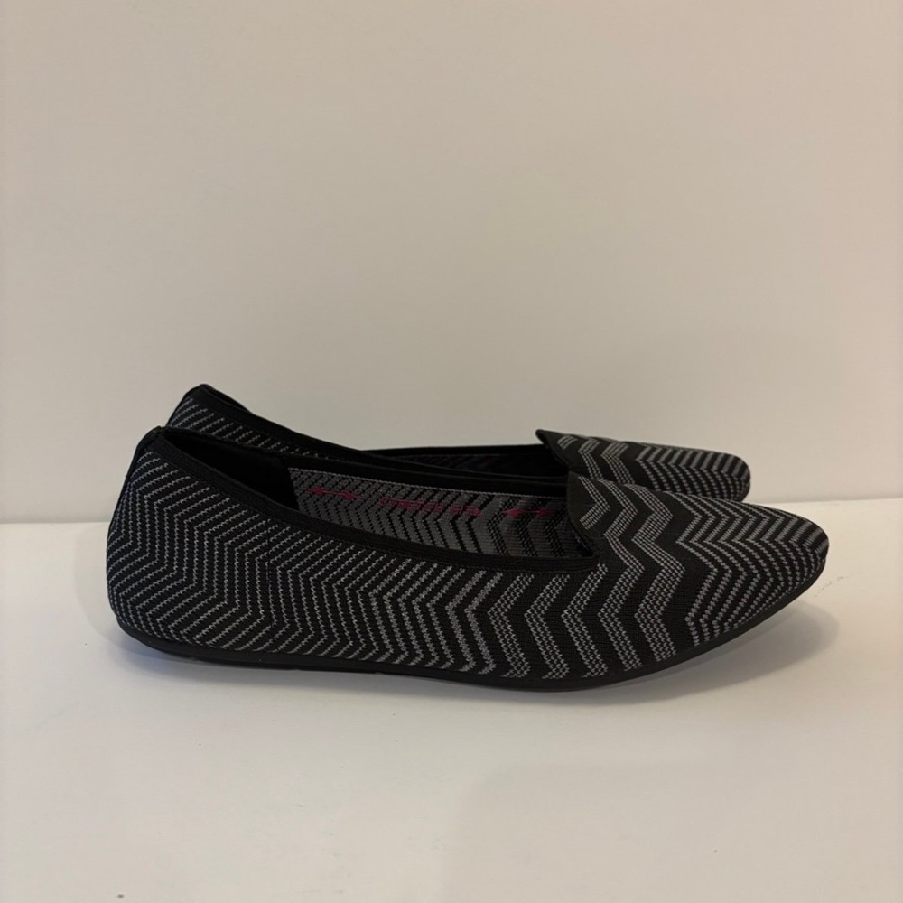 Black and Gray Chevron Flats